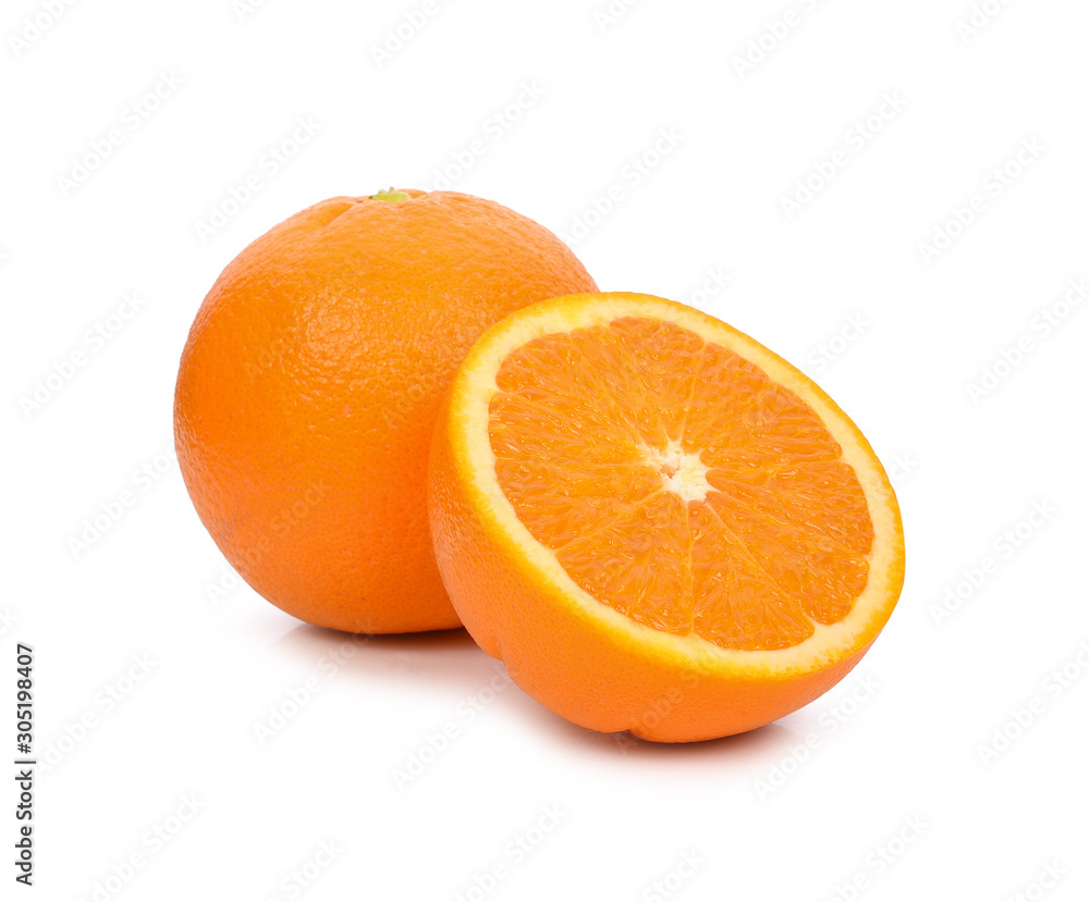 Orange fruits isolated on white background Orange fruits isolated on white background