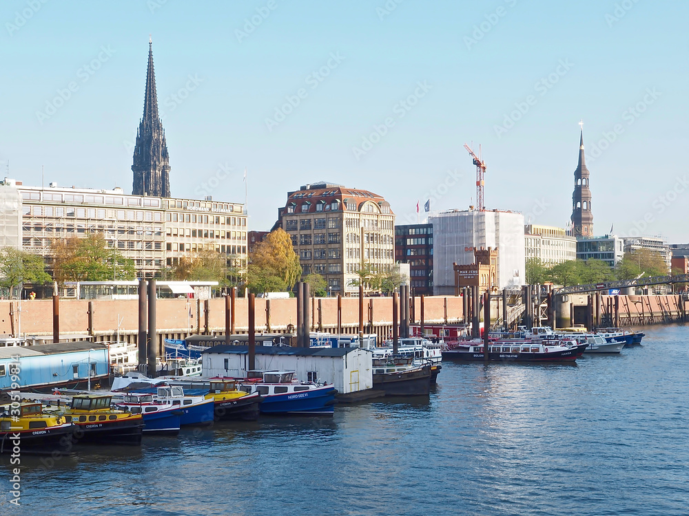 City walk through Hamburg in Germany