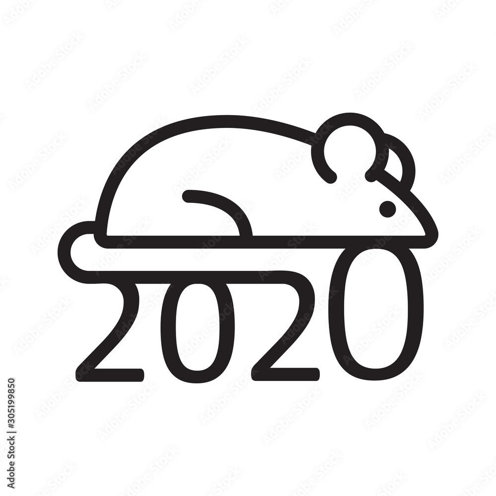 2020. Mouse. Holiday logo design for Chinese New Year. Vector illustration 2020. Mouse. Holiday logo design for Chinese New Year. Vector illustration