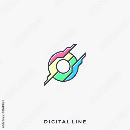 Circle Technology Illustration Vector Template