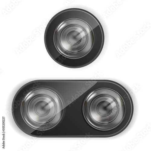 Realistic Lens Camera. Smartphone Lens Camera. Vector.