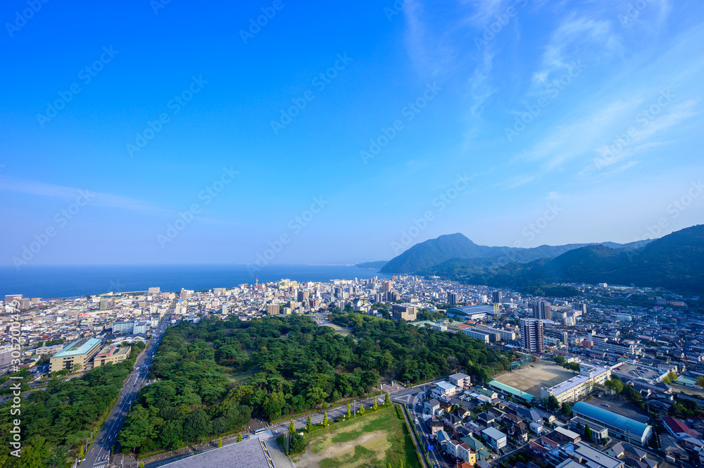 湯の街別府市街と別府湾の眺め（大分県）