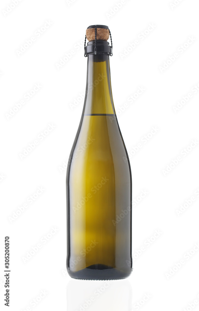 Bottle of sparkling wine isolated on white Bottle of sparkling wine isolated on white