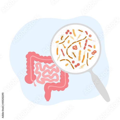 Vector illustration of pathogenic microbiota