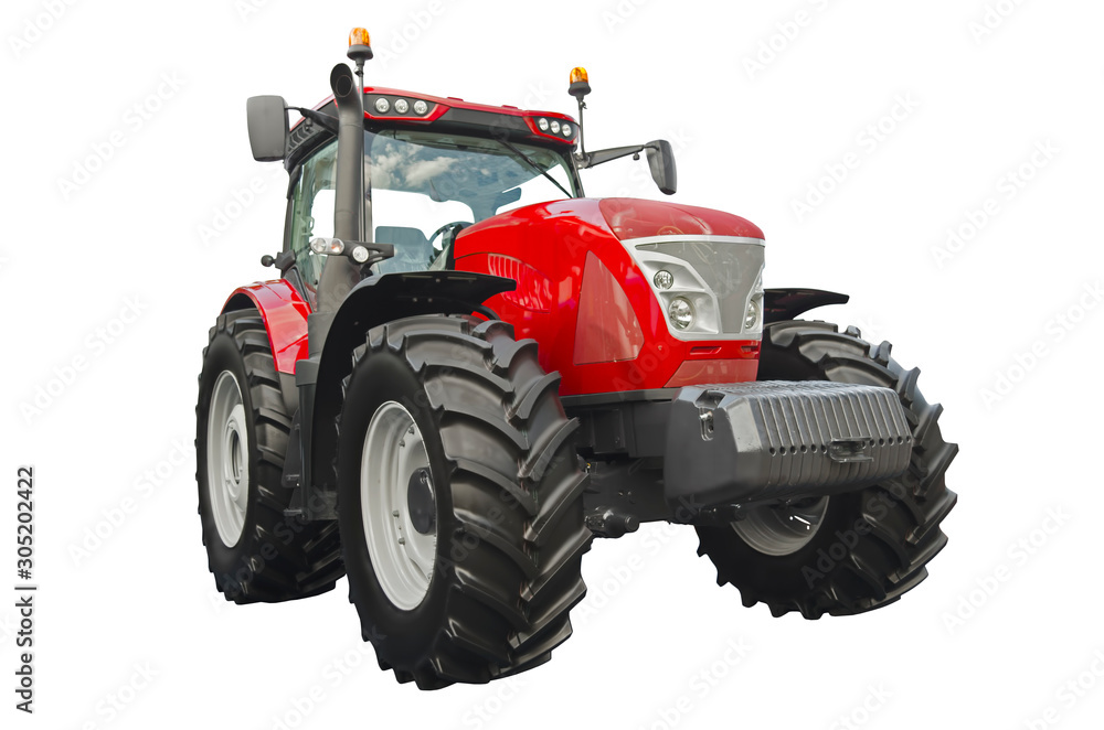 Modern agricultural tractor isolated on a white background Modern agricultural tractor isolated on a white background