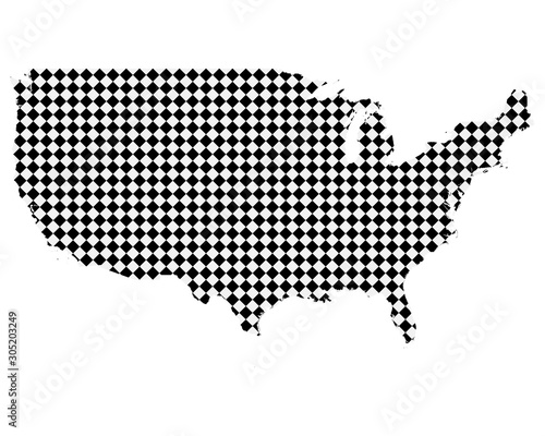Karte der USA mit kleinen Rauten