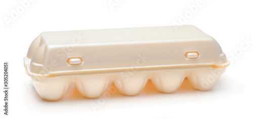  Plastic egg box isolated on white