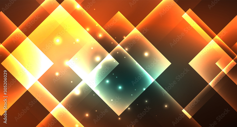 Neon geometric abstract background in hipster style on light background. Space retro design. Color geometric pattern. Square shape abstract background. Neon geometric abstract background in hipster style on light background. Space retro design. Color geometric pattern. Square shape abstract background.
