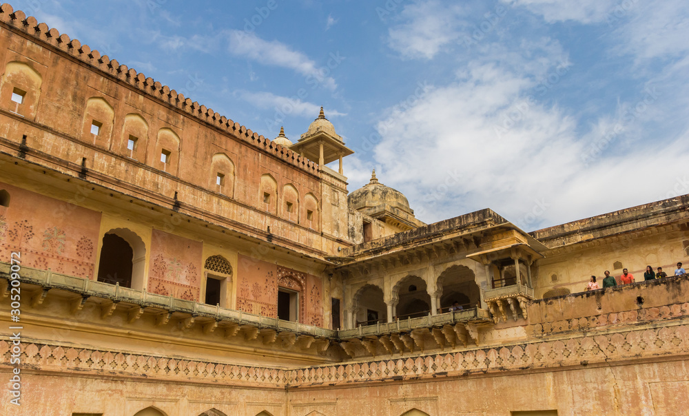 Historic architecture of the Amber Fort in Jaipur, India