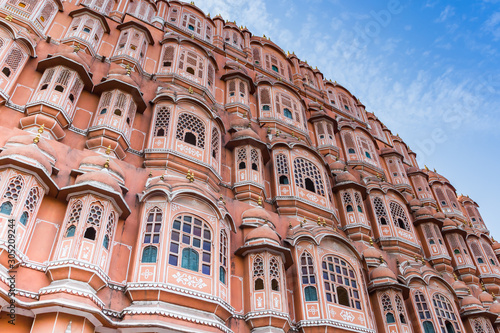 Colorful windows of the Palace of the Winds in Jaipur, India © venemama