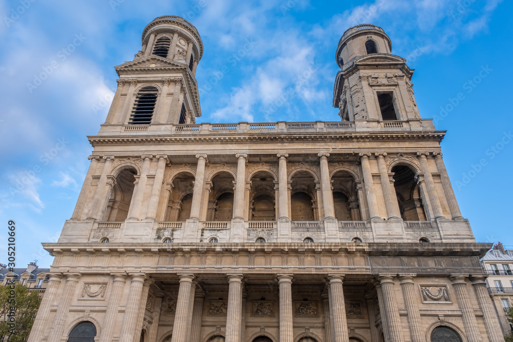Church of Saint-Sulpice, Place Saint-Sulpice, Latin Quarter, 6th arrondissement., Paris, France