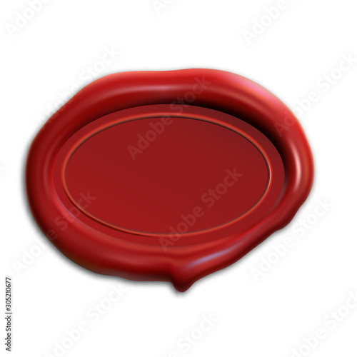 Wax stamp. Vector red seal mockup realistic illustration. Round medallion for confidential postal documents. Abstract vintage badge for warranty certificate. Best price promotion guarantee