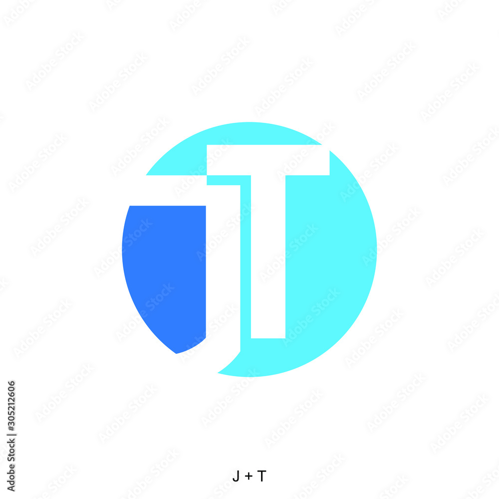 letter J and T with circle concept for icon or logo design ready to use letter J and T with circle concept for icon or logo design ready to use