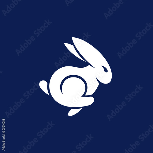 simple modern Rabbit Jump logo design