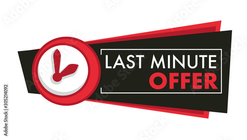 Shopping last minute offer isolated icon, timer clock