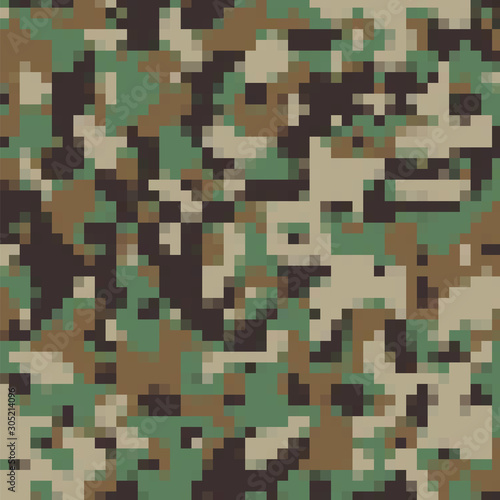 Urban Camouflage Background. Army Abstract Modern Military Pattern. Green Fabric Textile Print for Uniforms and Weapons.