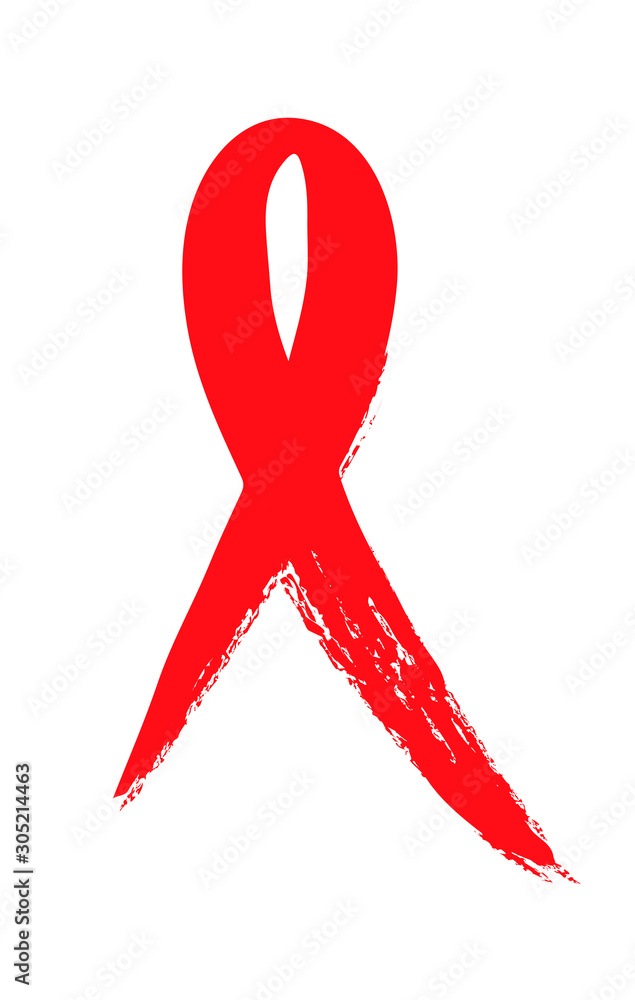 AIDS day vector illustration of HIV helps awareness.Red tape isolated ...