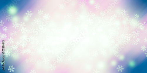 pink blurred Christmas light with snowflake bokeh background. Valentine, Love backdrop wallpaper.