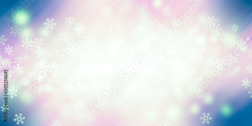 pink blurred Christmas light with snowflake bokeh background. Valentine, Love backdrop wallpaper. © ooddysmile