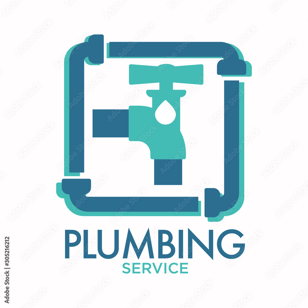 Plumbing service isolated icon, piping and tap or switch Plumbing service isolated icon, piping and tap or switch