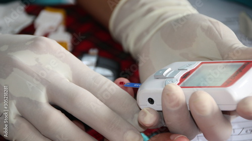 Health quality inspection, through blood, using a special tool, Batang Indonesia, 22 November 2019 photo