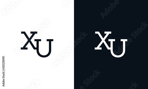 Line art letter XU logo. This logo icon incorporate with two letter in the creative way.