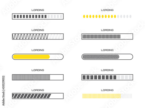 Download Progress, Loading Bar Icon Collection, Downloading Symbols