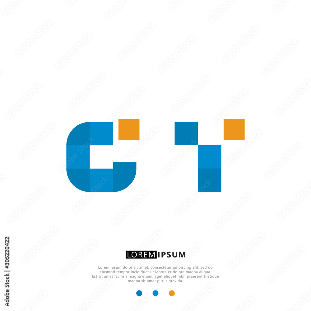 CY C Y Logo Monogram with Blue and yellow Colors. modern letter logo design