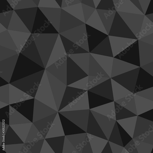 Black seamless abstract polygon background.