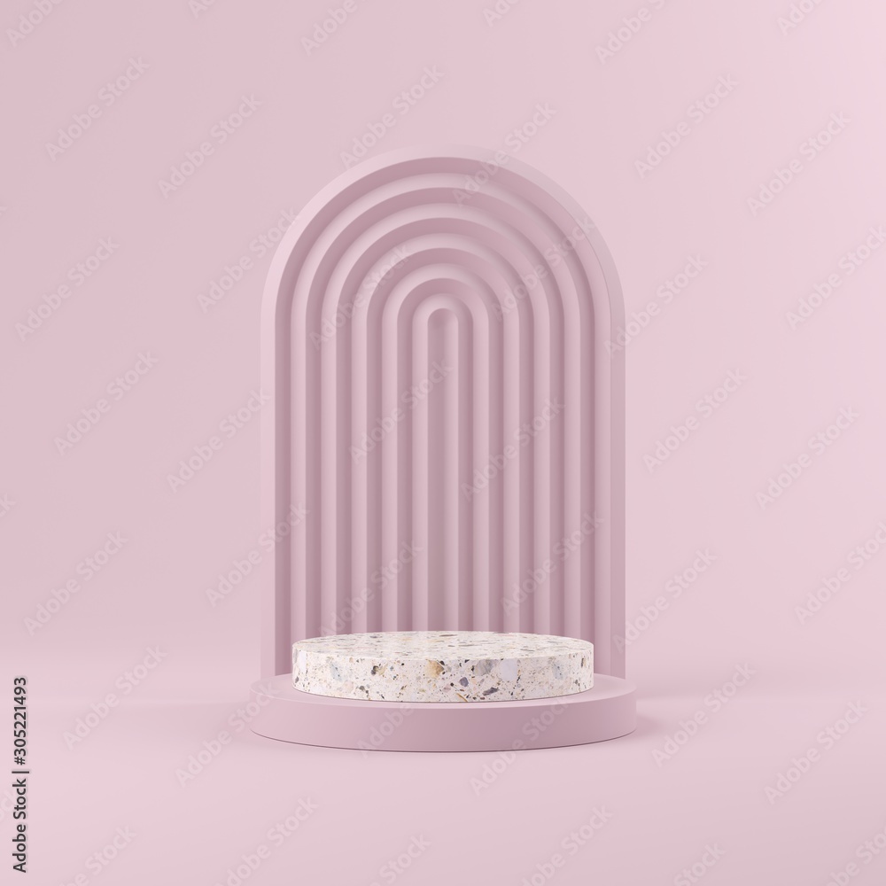 Obraz premium Abstract mock up scene minimal concept pastel color. geometry shape podium background for product presentation. 3d rendering