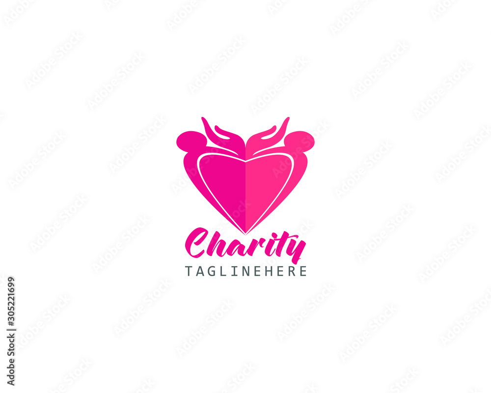 Love Charity Logo Design Template Vecto