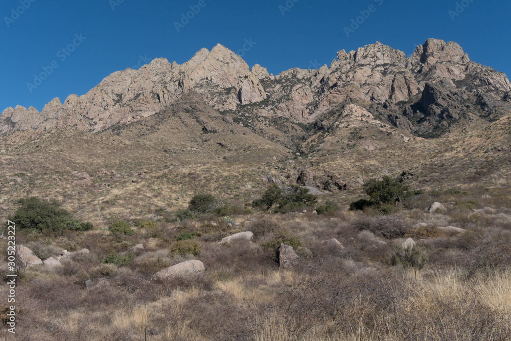 Horizontal of the Organ Mountains in southwest New Mexico.