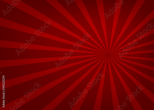 Red light spreading in a straight line from the center, beautiful, background - vector