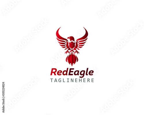 RedEagle Logo Design Template Vector.