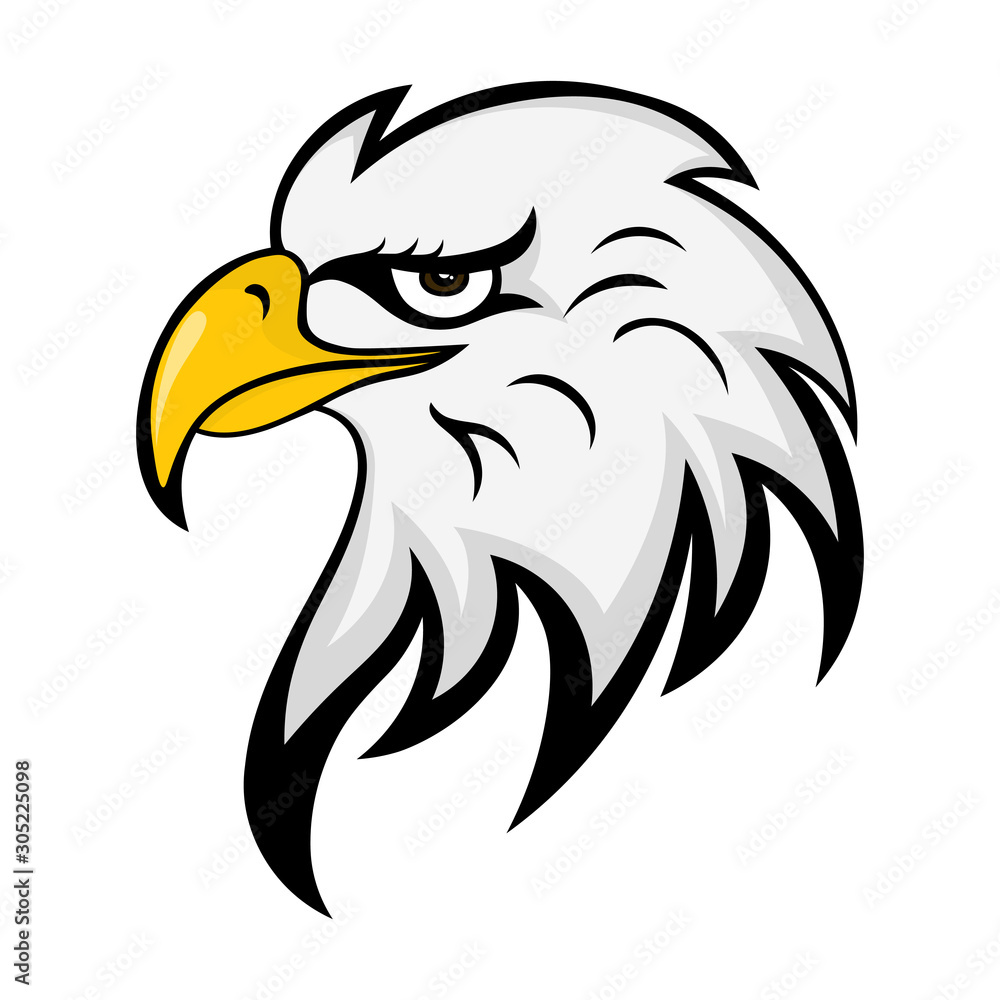 Obraz premium Eagle head logo, white background.