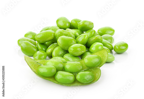 Wallpaper Mural green soybeans seeds isolated on white background. full depth of field Torontodigital.ca