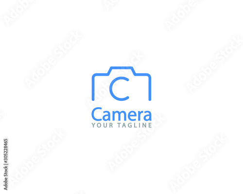 initial Alphabet Letter C camera or Camera logo design template.