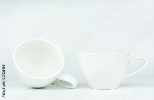 Wallpaper Mural White coffee cup on white pvc background. Torontodigital.ca