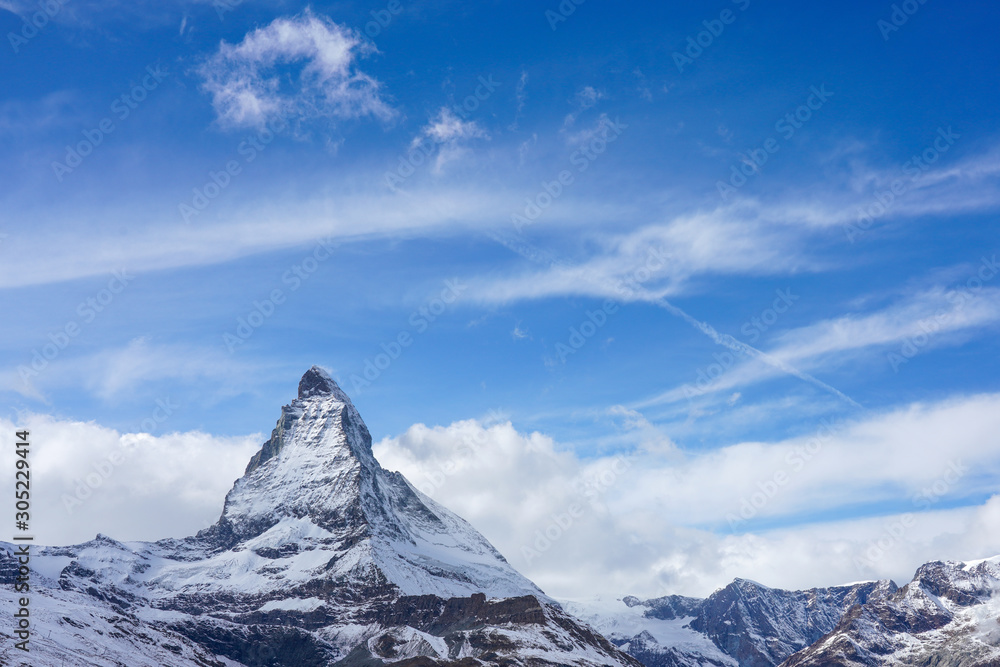 The Matterhorn on a cloudy day, The king of mountains. (Riffelberg station, Zermatt, Switzerland.)
