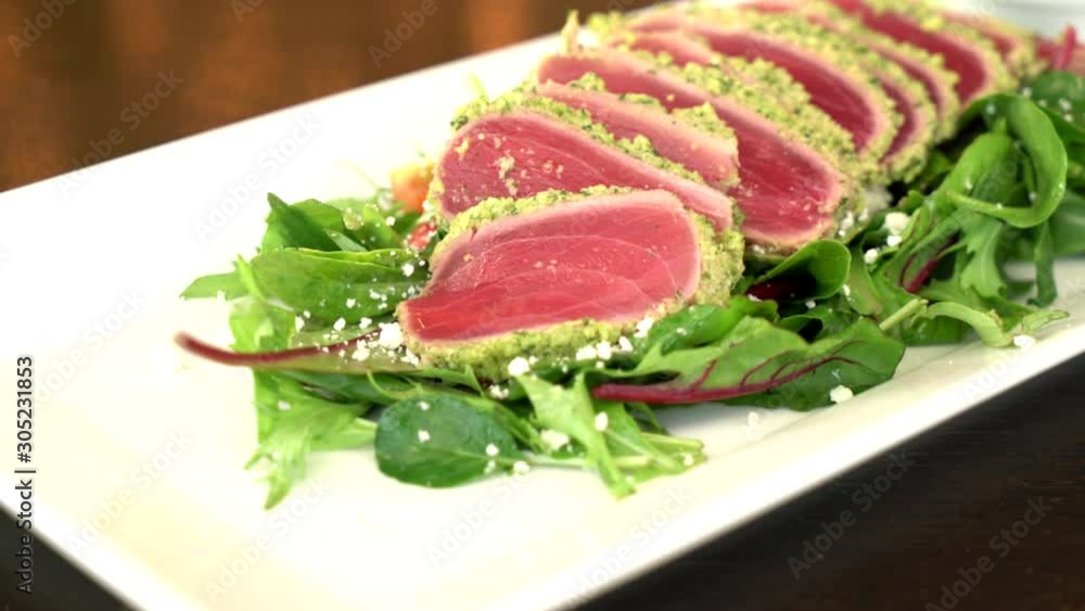 sliced tuna raw salad - healthy food style sliced tuna raw salad - healthy food style
