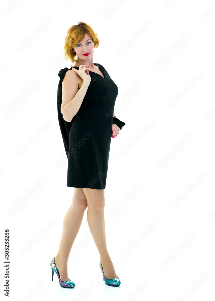 portrait in full growth of a successful young business woman portrait in full growth of a successful young business woman