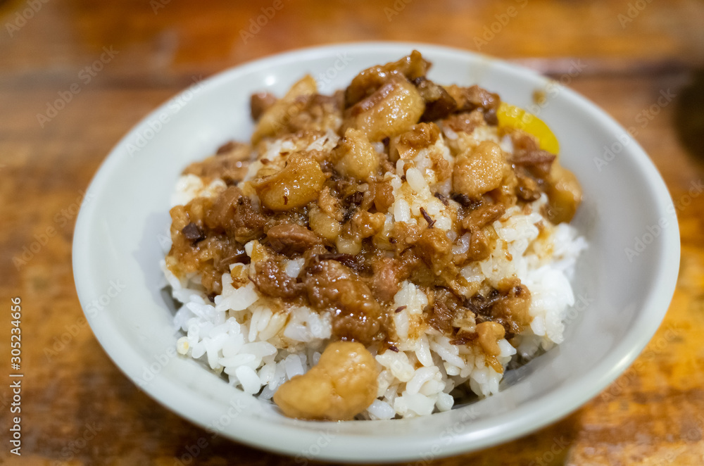 Chinese braised pork on rice