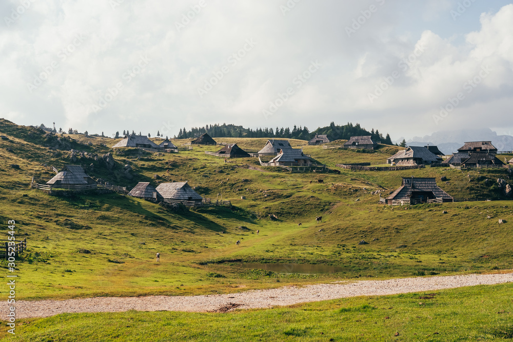 Farmer houses - Velika Planina, Slovenia. Beautiful place with pastures around.