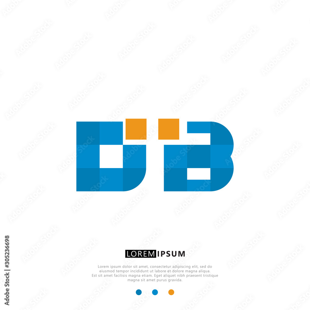 Obraz premium DB D B Logo Monogram with Blue and yellow Colors. modern letter logo design
