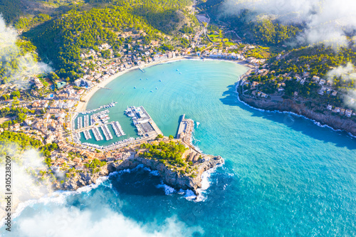 Beautiful harbour of Port de Soller, Mallorca, Spain