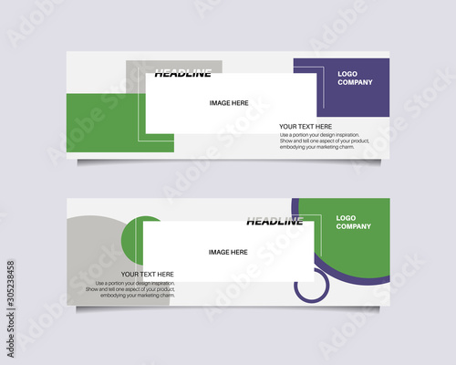 Set of vector banner background design / web banner/ banner promotion - grey,purple,green,white