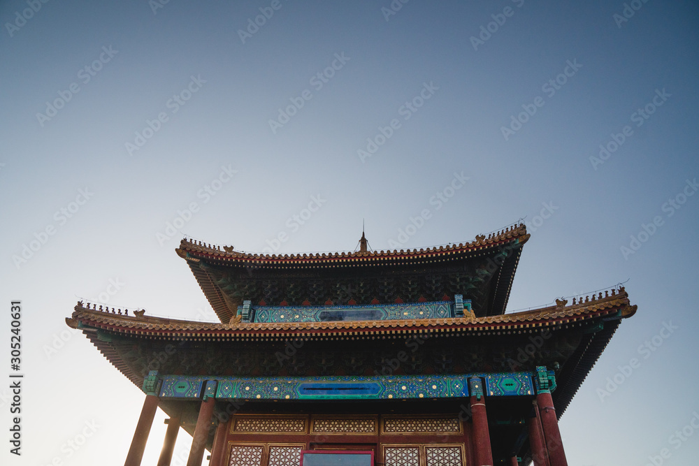 Chinese traditional temple architecture, Chinese roof top design in Beijing