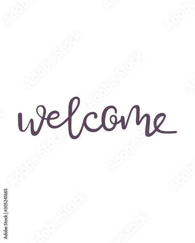 Hand drawn lettering welcome sticker. The inscription chill here and wherever with you. Perfect design for greeting cards  posters  T-shirts  banners  print invitations.