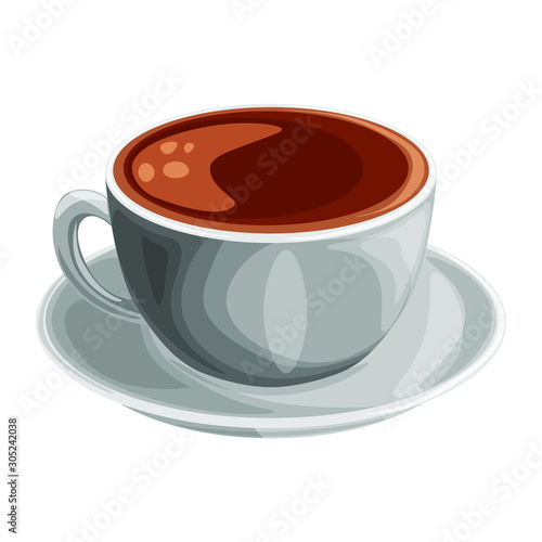 Turkish coffee cartoon realistic vector illustration  isolated colorful icon.