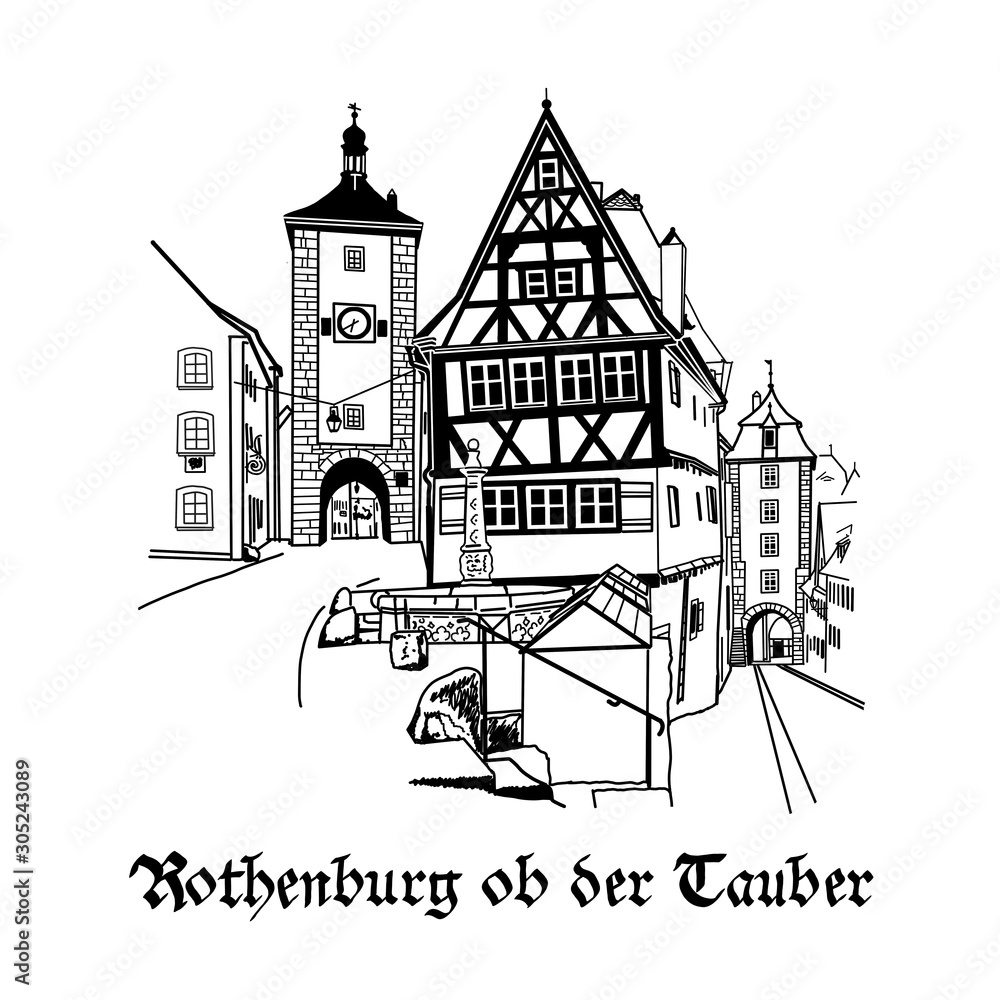 Rothenburg ob der Tauber town in Germany